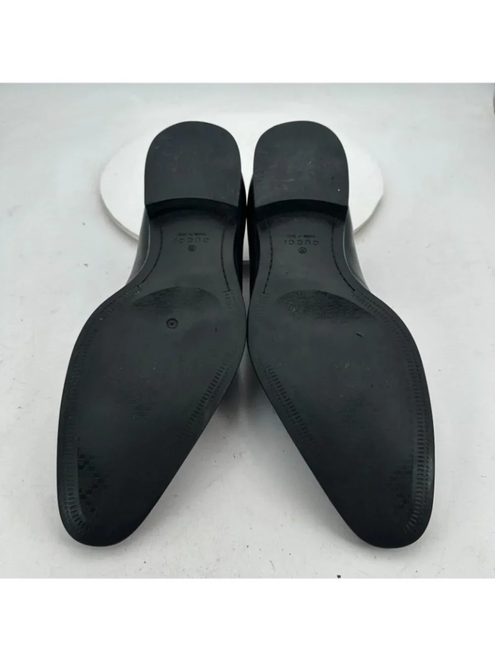 Gucci Men Size UK 11 US 11.5 Black Leather Pointed Plain Toe oxford Dress Shoes